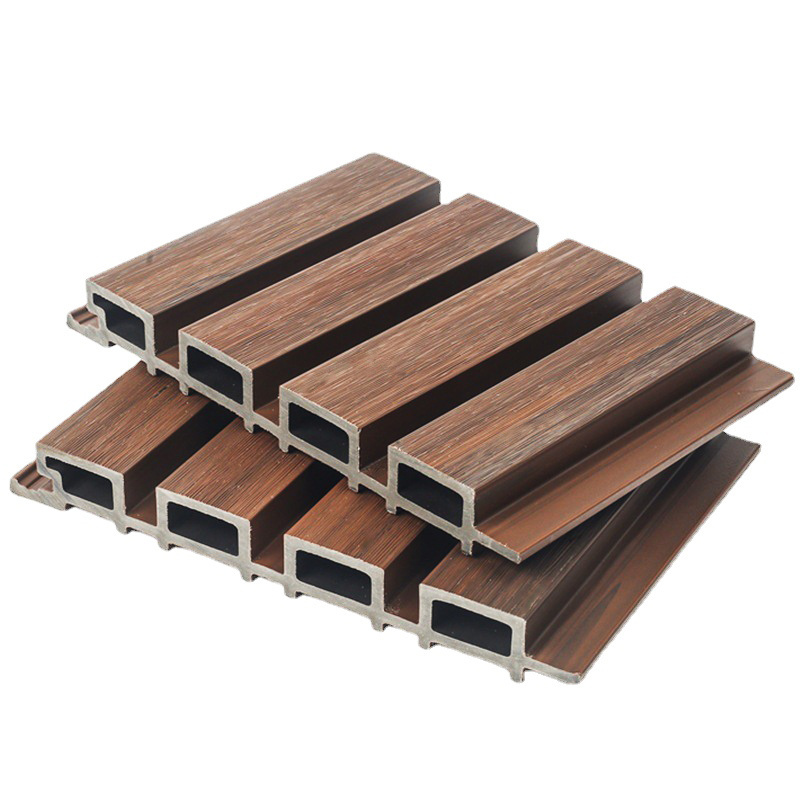 Fluted wall cladding exterior low price reasonable price outdoor wood pvc louver composite board wpc wall panel