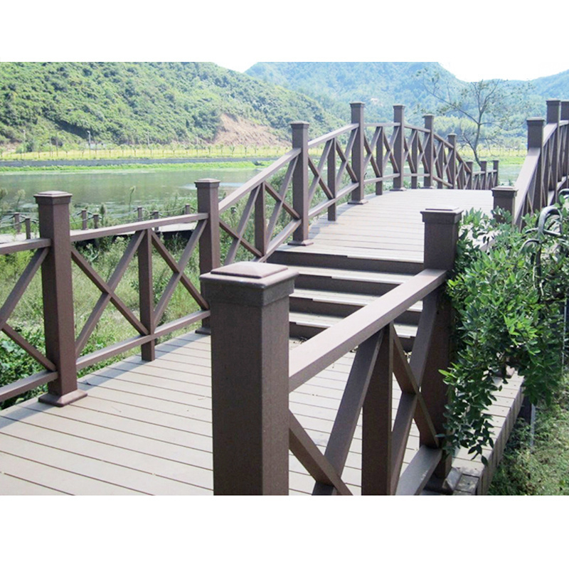 Outdoor exterior wood plastic composite wpc railing accessories staircase handrails balustrades for deck