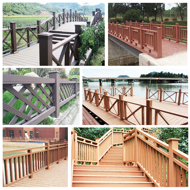 Exterior handrail accessories cover wpc balcony railing designs wood plastic composite wpc rail balustrades