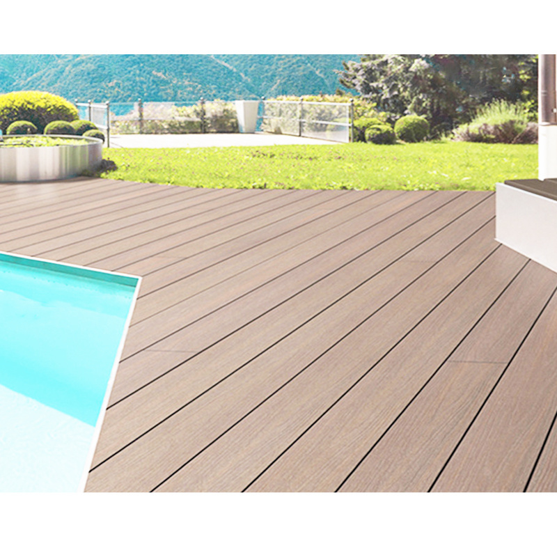 Composite decking board european outdoor terrace commercial use exterior wpc decking tiles panel wpc white flooring