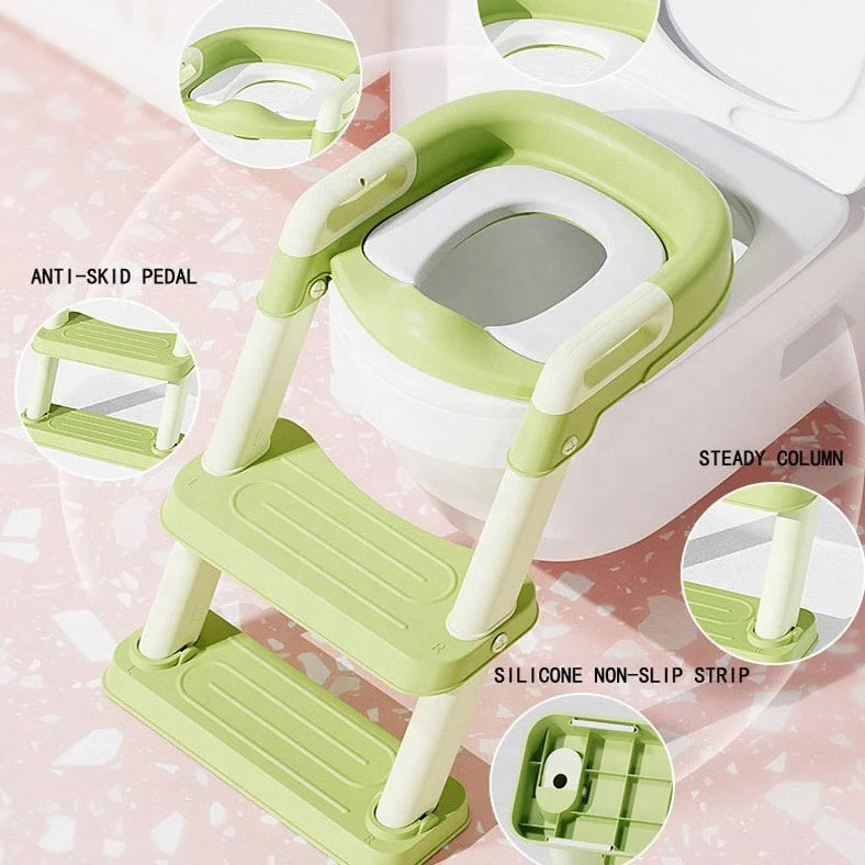 Infant Folding Potty Training Seat Chair With Adjustable Step Stool Ladder For Baby Toddlers