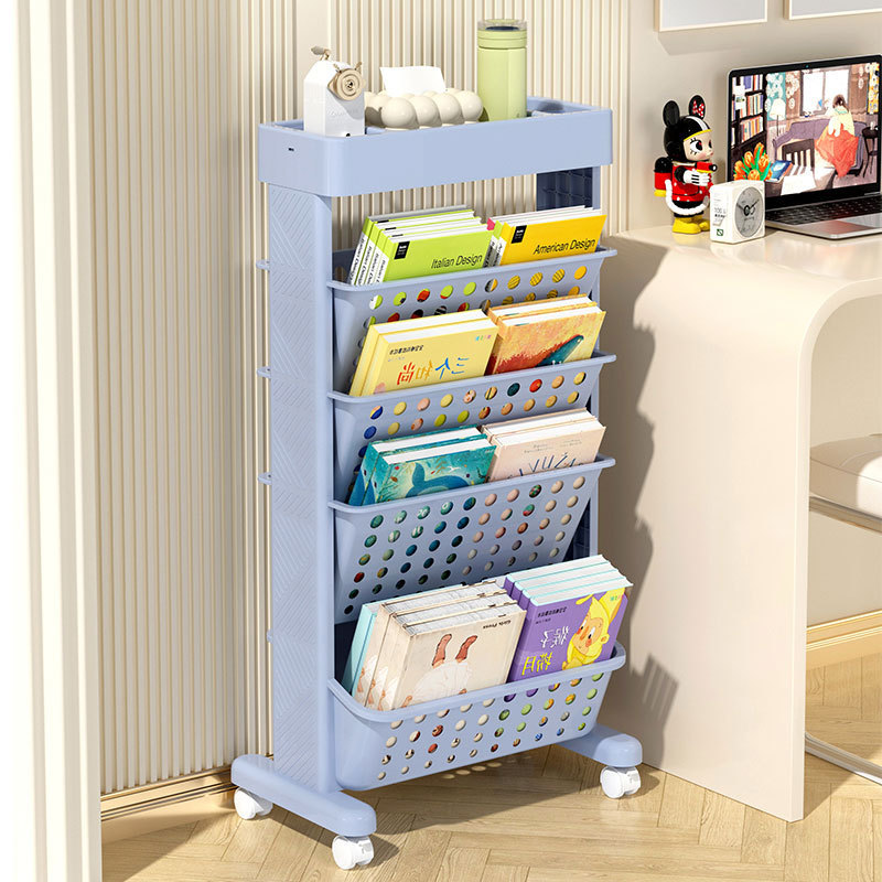 Hot Selling Double Sides Book Display Kids Plastic Bookshelf Bookcases Storage For Kids Children Shelves