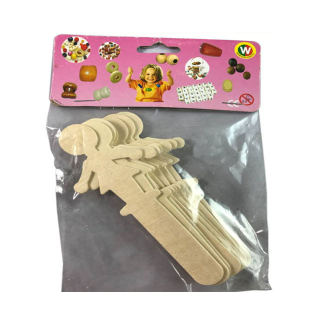 Popular children's color DIY wooden stick hand fan craft wooden stick