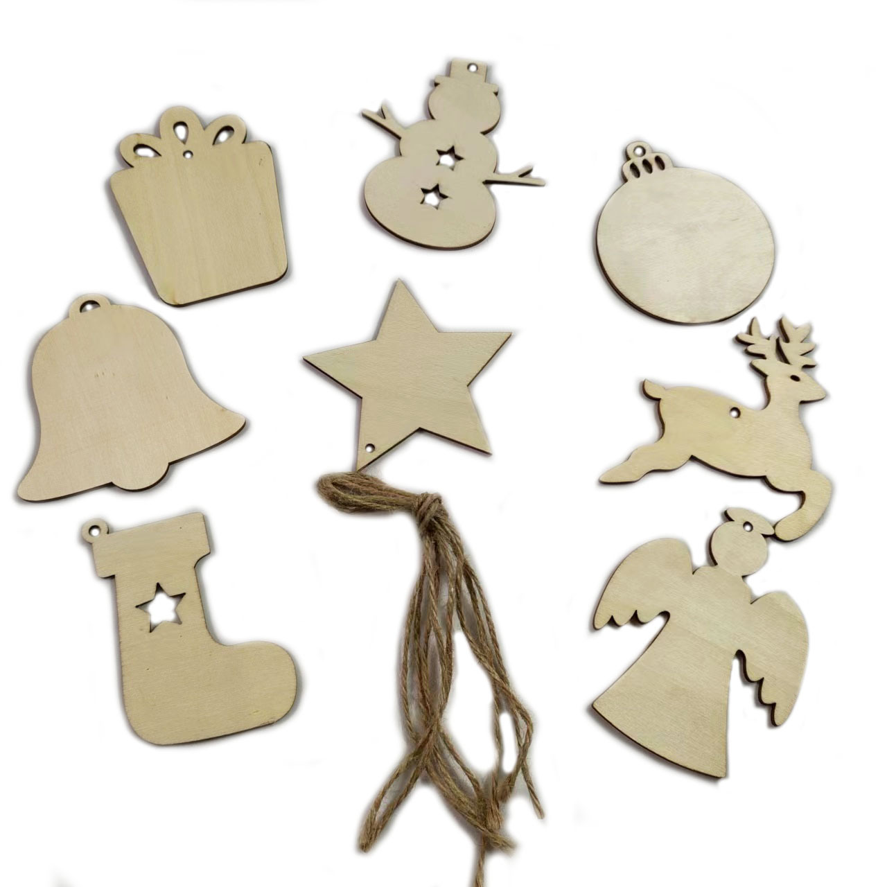 Christmas Wooden Slices Chips Shaped  Wood Crafts DIY Boots snowmen, light bulbs elk etc for Christmas Tree Decorative Ornaments