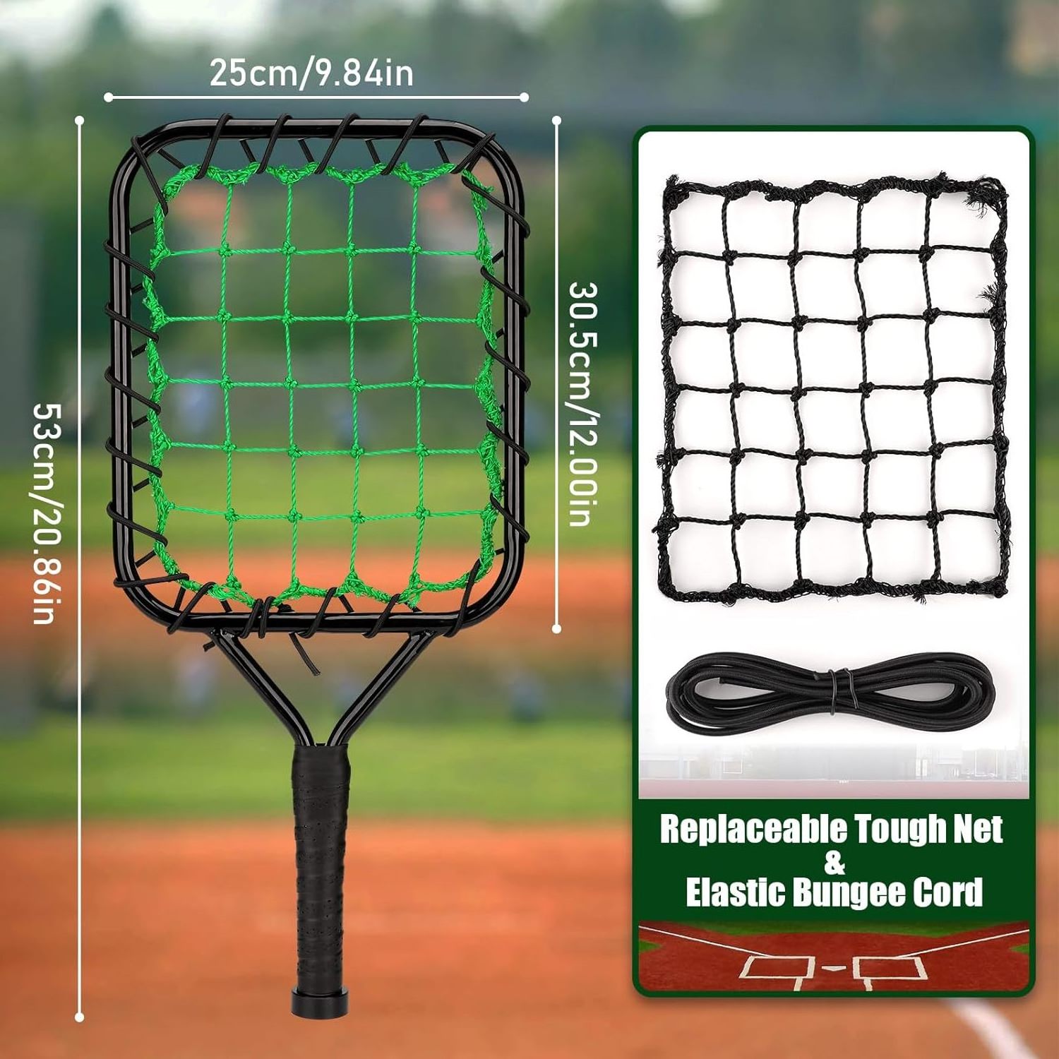 Iron Frame Baseball Racket for Fly Balls Trainer Fungo Training Bat for Parents Coaches Practice Hitting Grounders Pop Flies