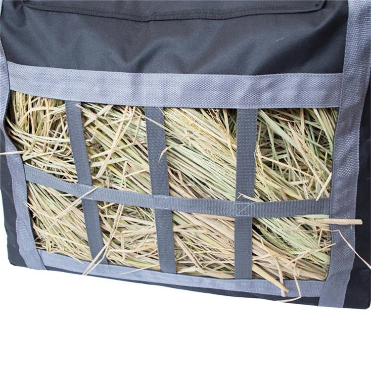 portable large durable light cheap new slow feeder rabbit round carry poly pvc hay tote bale bags net for horses