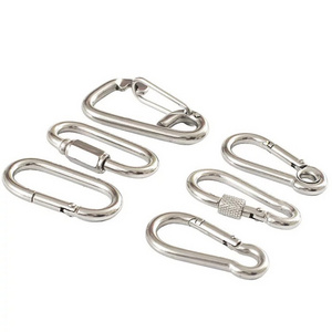 Solid Stainless Steel Gourd Shape Spring Snap Hook Stainless Steel Carabiner Snap Hook