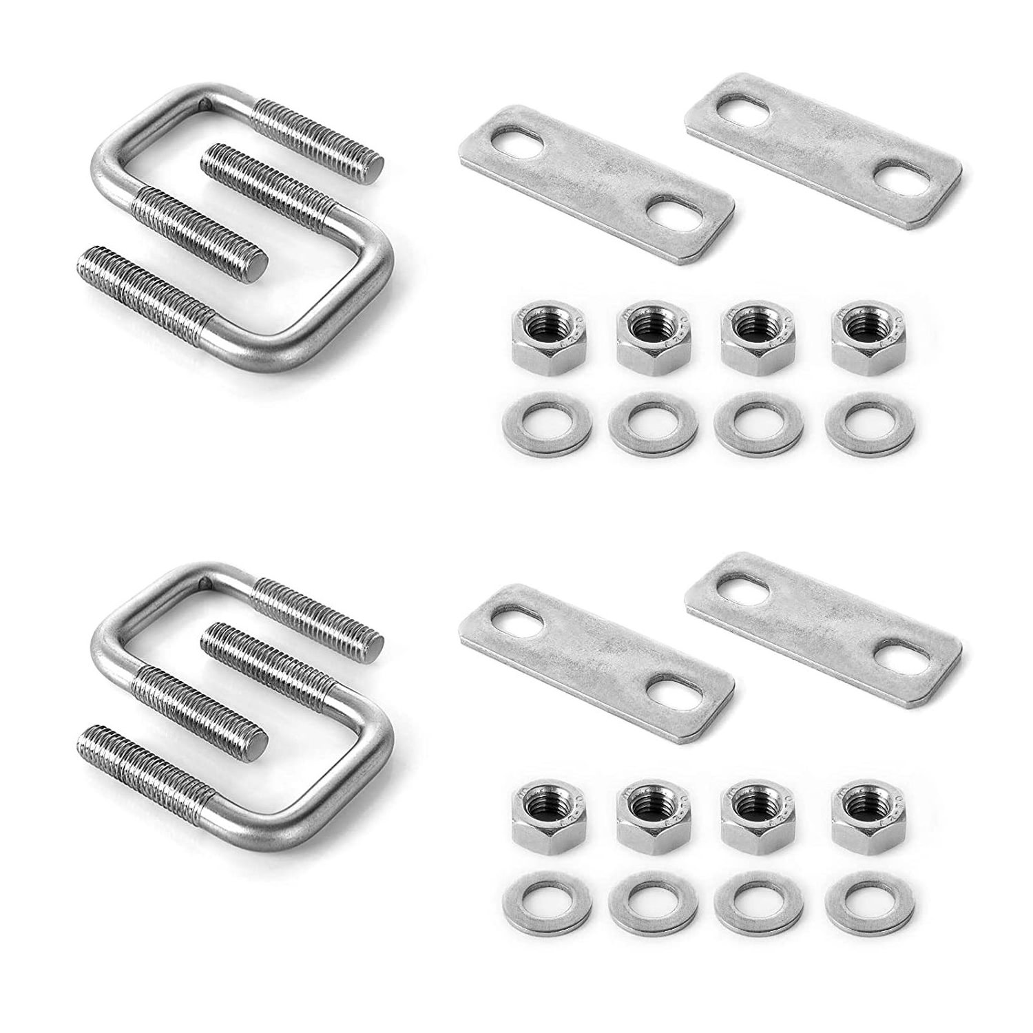 Wholesale High strength 304 stainless steel U-bolt tube with baffle square card fastener bolt right Angle U-bolt M6-M12