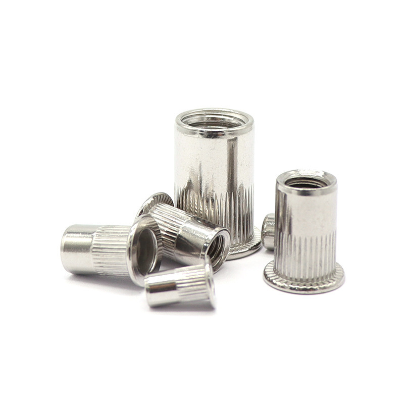 M3 M4 M5 M6 M8 M10 M12 M16 Wholesale Stainless Steel 304 316 Knurled Round Flat Head Rivet Blind River Nut