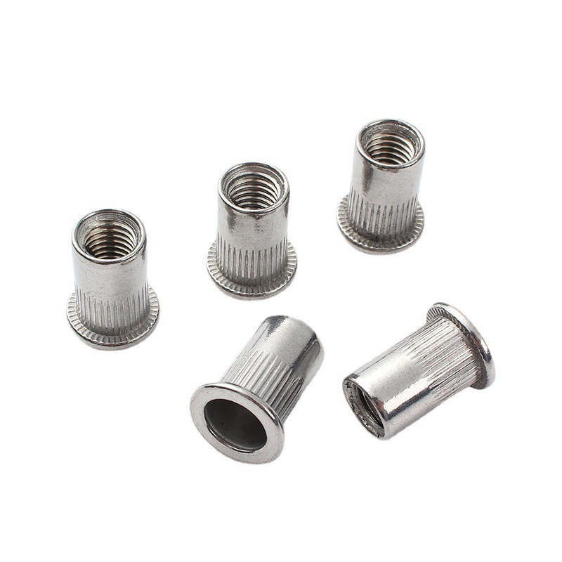 M3 M4 M5 M6 M8 M10 M12 M16 Wholesale Stainless Steel 304 316 Knurled Round Flat Head Rivet Blind River Nut