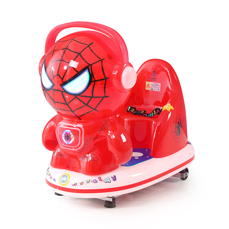 New Children Electric Coin Spider Man Toy Car MP5 Commercial Swing Game Machine