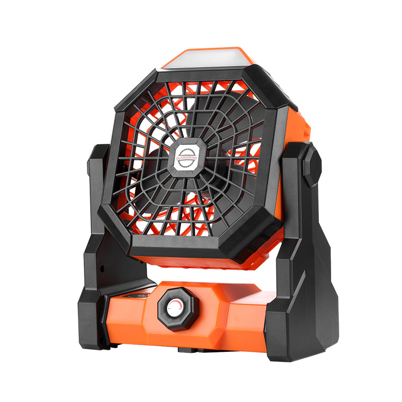 20000mAh Rechargeable Battery Operated USB Fan with LED Lantern for Camping/Fishing/Power Outage/Jobsite