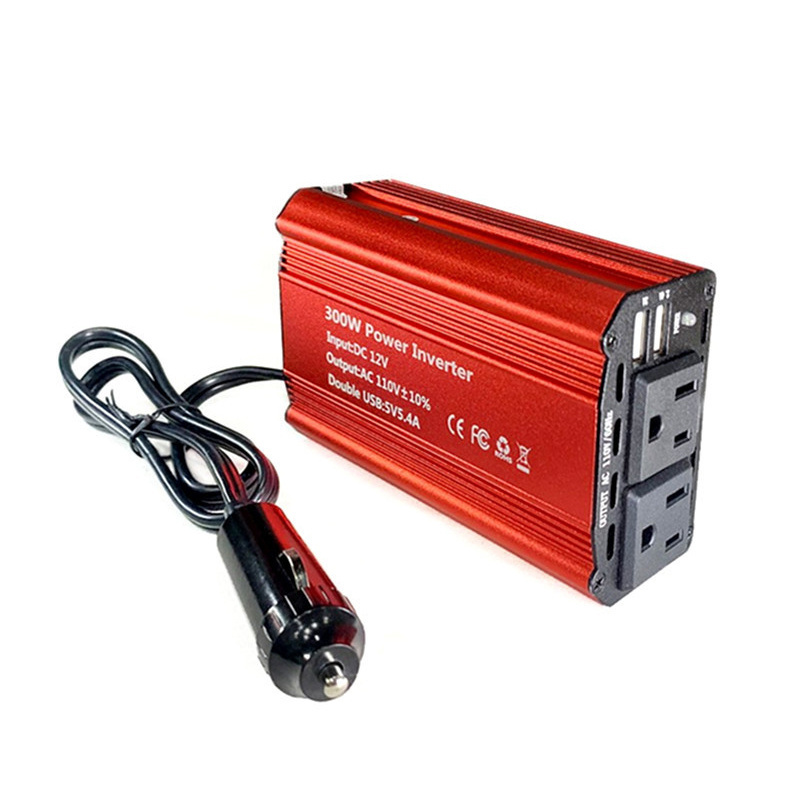 300W inverter red dual USB 110V on-board inverter converter with cigarette lighter