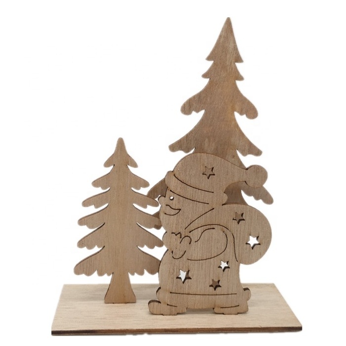 Wood crafts 3d wood cut customized shape Christmas Ornaments decorations for home