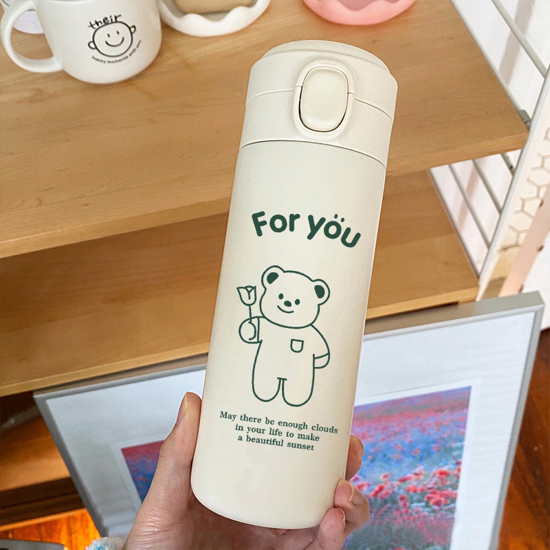 450ml INS large capacity Korean lovely original style cup cute Vacuum flask student girl stainless steel water bottle