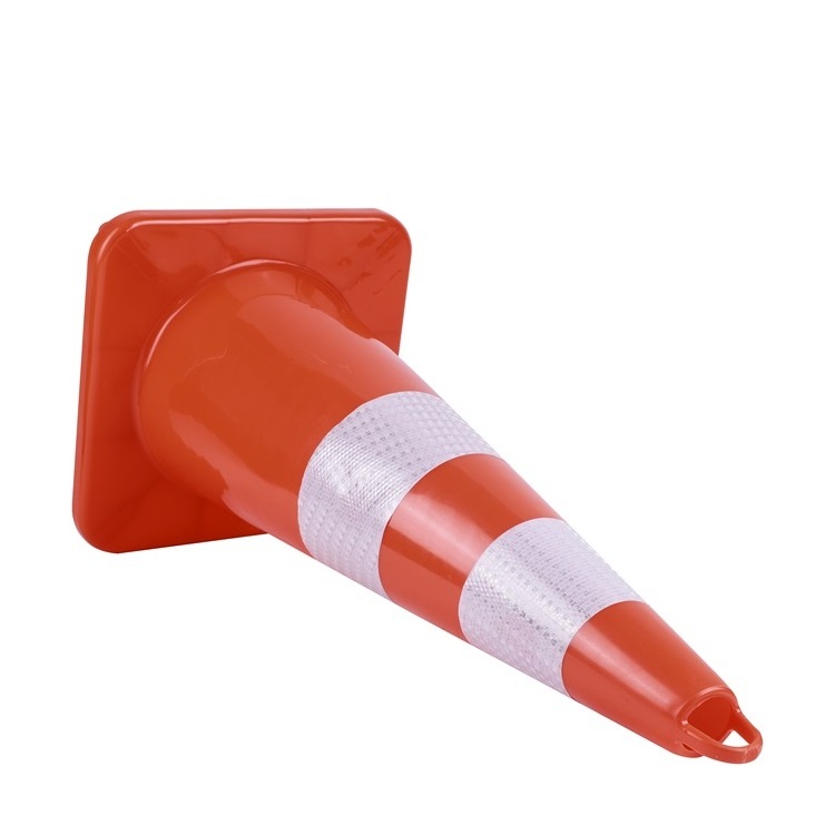 700mm Flexible Orange Reflective PVC Road Cones Handle Plastic Cones for Parking Lot