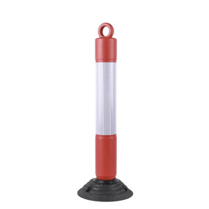 Plastic reflective flexible rebound parking barrier pole marker bollard safety traffic Delineator Warning Post with handle