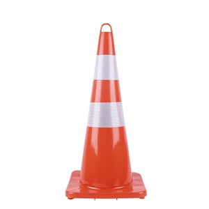 700mm Flexible Orange Reflective PVC Road Cones Handle Plastic Cones for Parking Lot