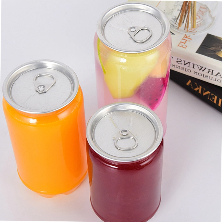 Low Price High Quality Transparent Plastic Soda Can Plastic Can With Lid