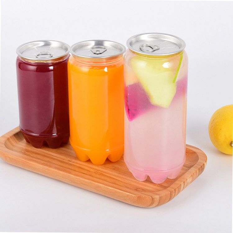 Low Price High Quality Transparent Plastic Soda Can Plastic Can With Lid