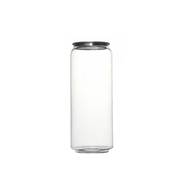 Wholesale 250ml 330ml 500ml 550ml 650ml Plastic Transparent Pet Soda Can For Beverages Custom Clear Soda Can