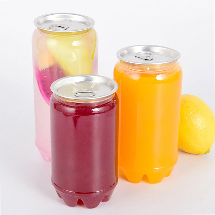 Low Price High Quality Transparent Plastic Soda Can Plastic Can With Lid