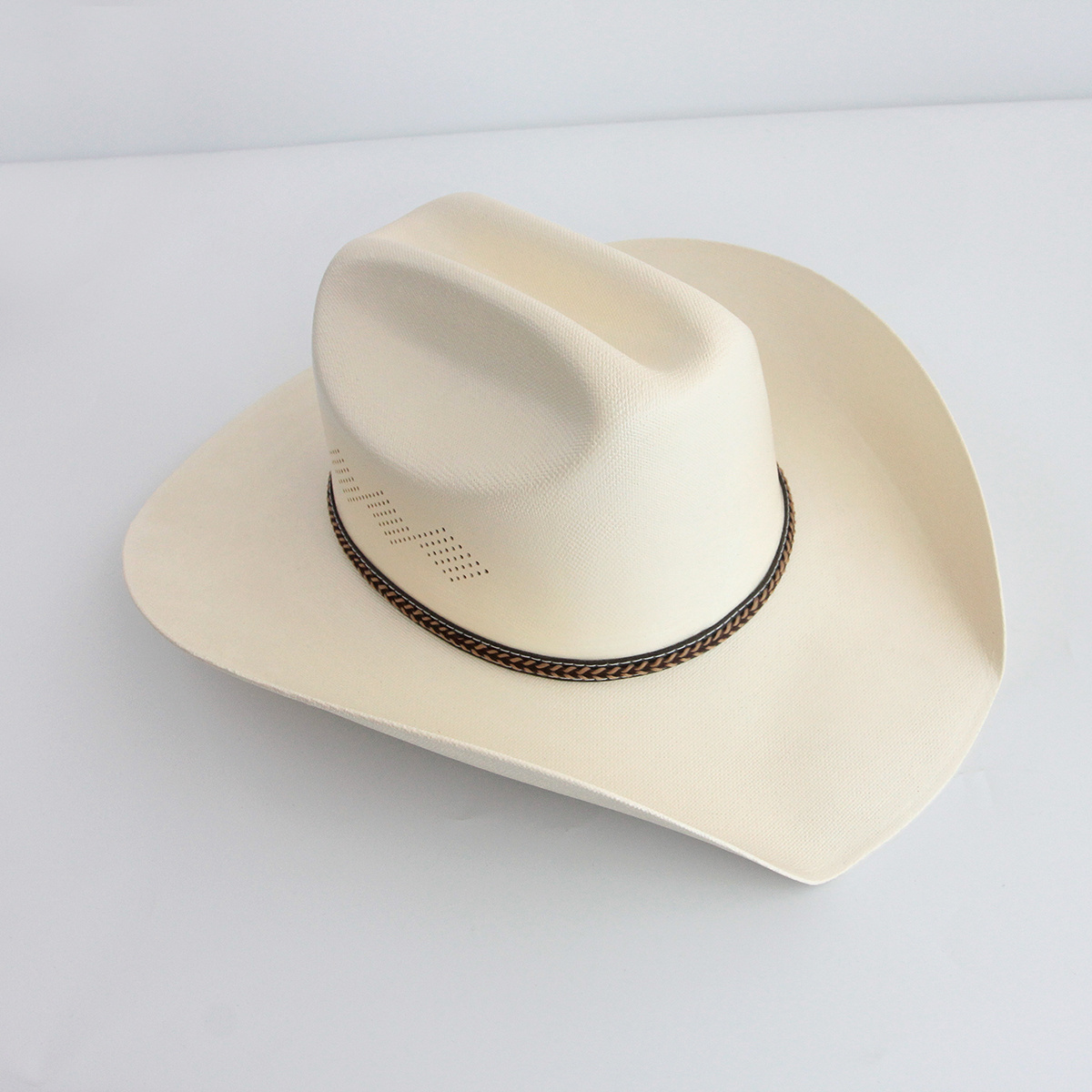 Custom Fashion Men Summer Wide Brim Roll Up Hard Solid Straps Decoration Fedora Style Panama Paper Straw Hats