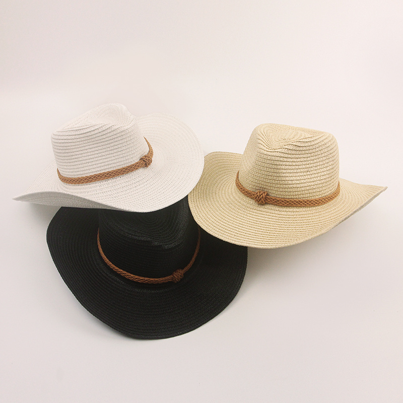 Wholesale custom  men  cowgirls outdoor beach western Jazz hat outdoor visor cowboy straw hat