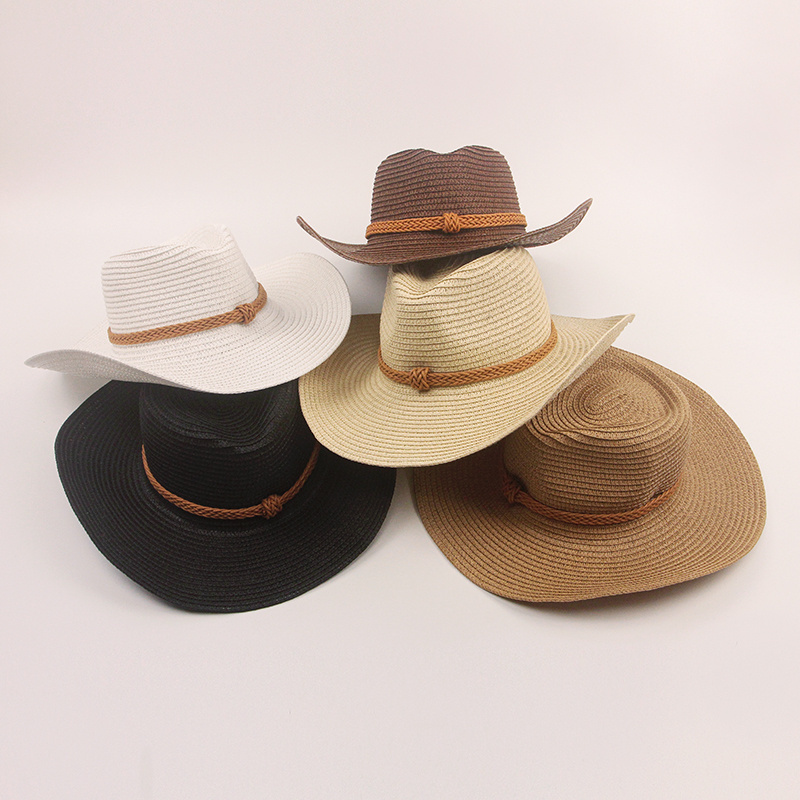 Wholesale custom  men  cowgirls outdoor beach western Jazz hat outdoor visor cowboy straw hat