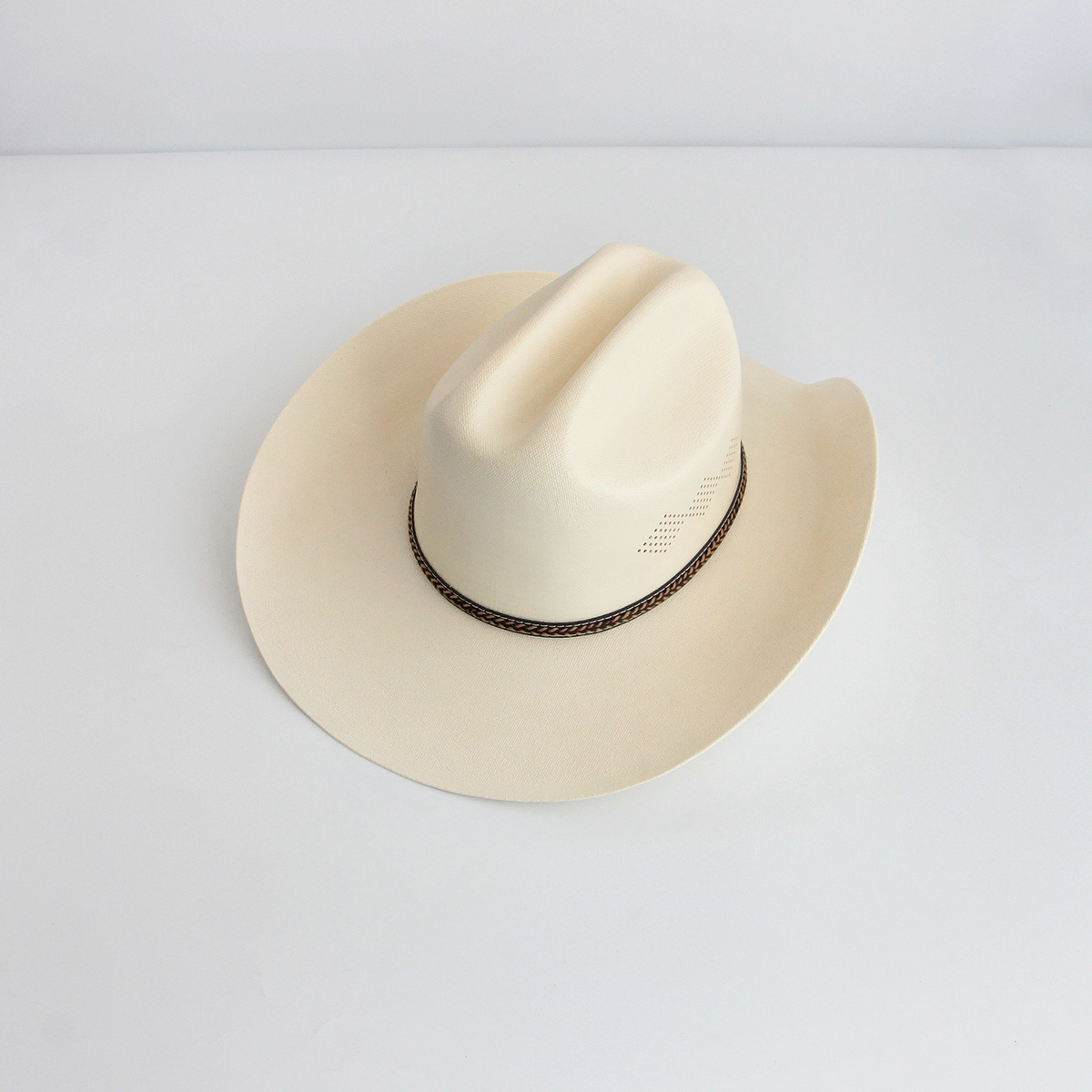 Custom Fashion Men Summer Wide Brim Roll Up Hard Solid Straps Decoration Fedora Style Panama Paper Straw Hats