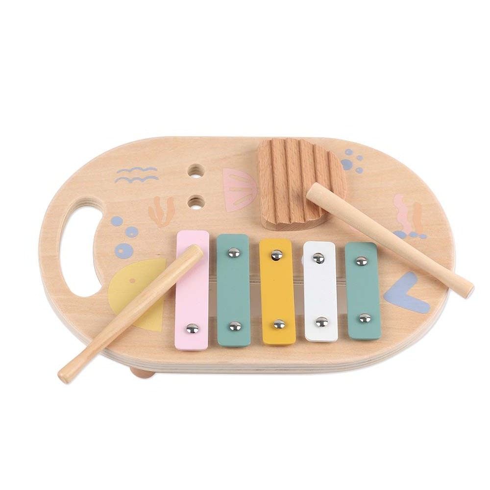 Wholesale Children'S Percussion Instrument Toys Montessori Baby Musical Instrument Toys Wooden Xylophone Music Set