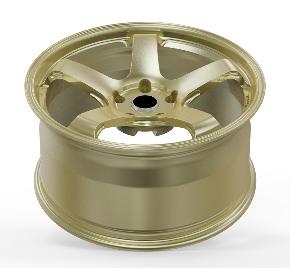 OEM Custom 17-24 Inch Bright Polished Frozen Gold Car Wheel Rims One-piece Forged Wheel 20 Inch 5x130 Wheels for Porsche 718