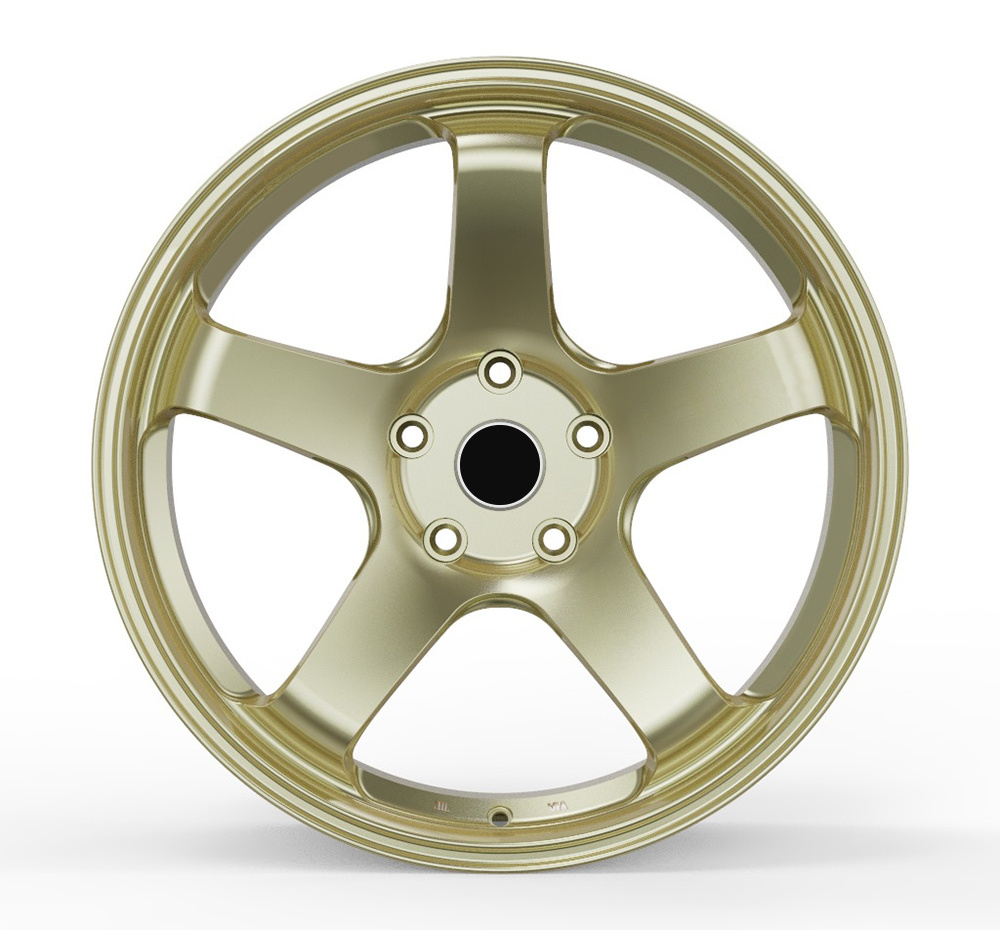 OEM Custom 17-24 Inch Bright Polished Frozen Gold Car Wheel Rims One-piece Forged Wheel 20 Inch 5x130 Wheels for Porsche 718