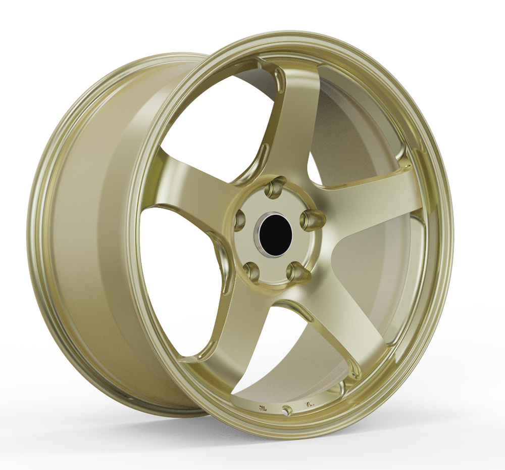 OEM Custom 17-24 Inch Bright Polished Frozen Gold Car Wheel Rims One-piece Forged Wheel 20 Inch 5x130 Wheels for Porsche 718