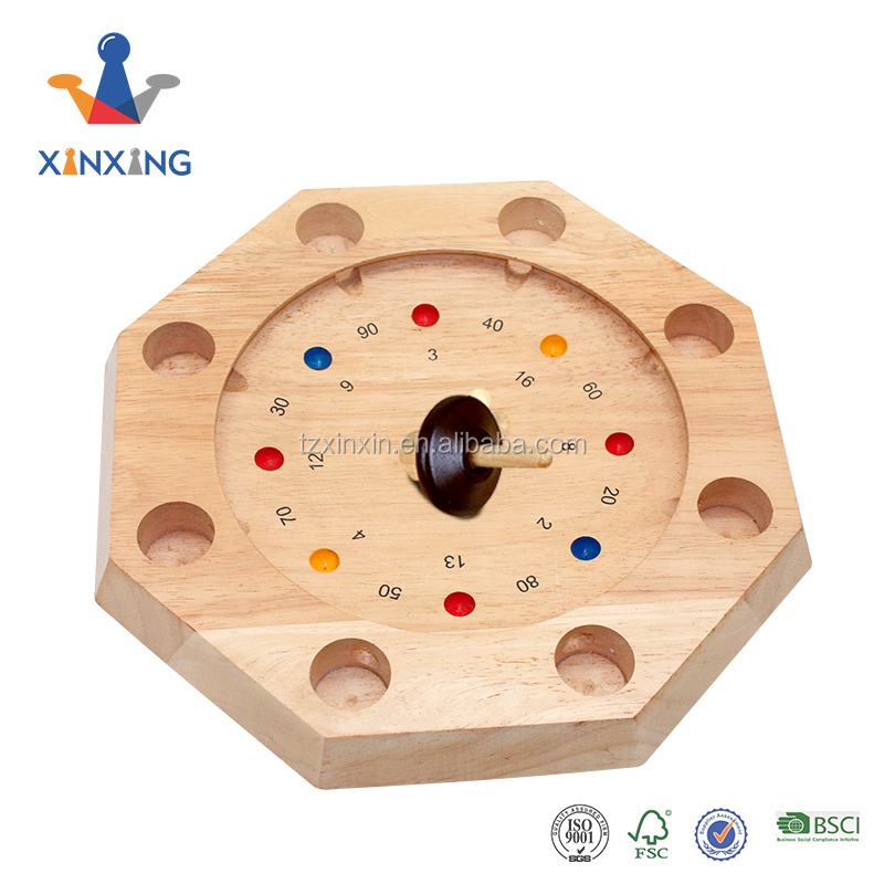 Mini wood Tyrolean roulette game set for fun playing in KTV & bar drinking board game