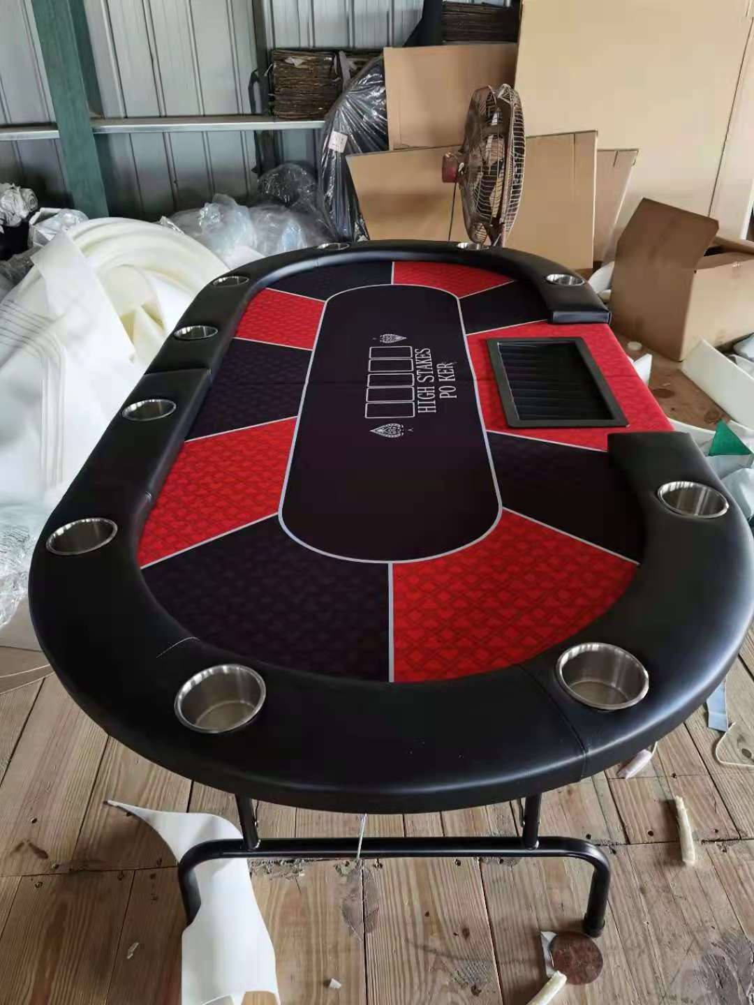 Folding Texas Hold 'em Poker Game Table with Cushioned Rail 10 Player Texas Poker Table  94*47 INCH