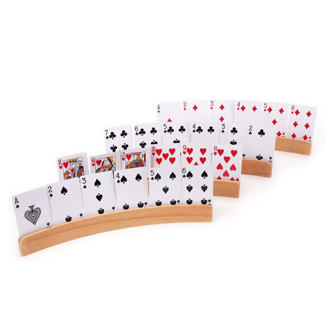 Wooden Beech Poker Holder Table Poker Holder/card holder for playing cards