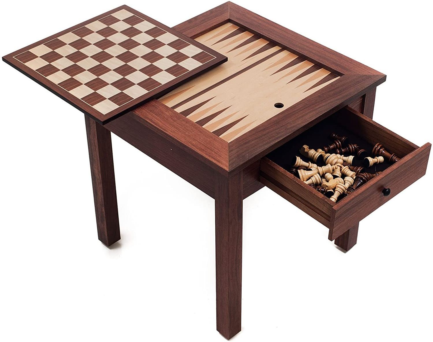 3 in 1 chess table inlaid wooden chess backgammon checker table