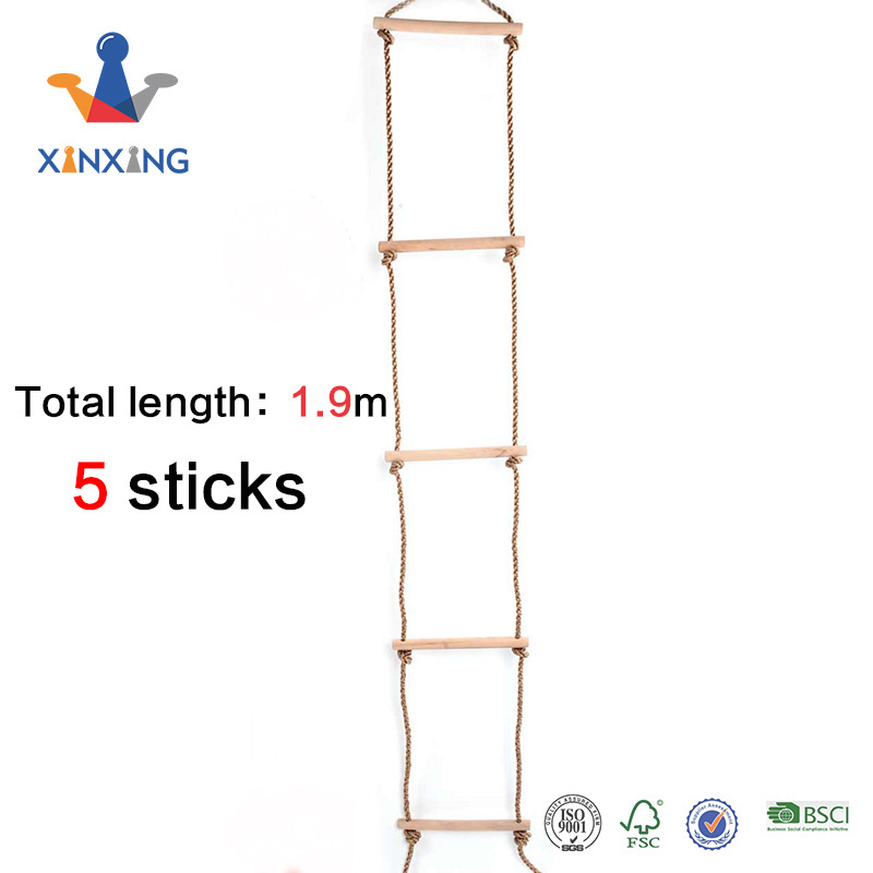 wooden Patio Swings Outdoor Furniture rope Climbing ladder for kids