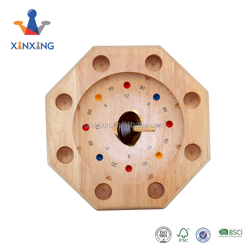 Mini wood Tyrolean roulette game set for fun playing in KTV & bar drinking board game