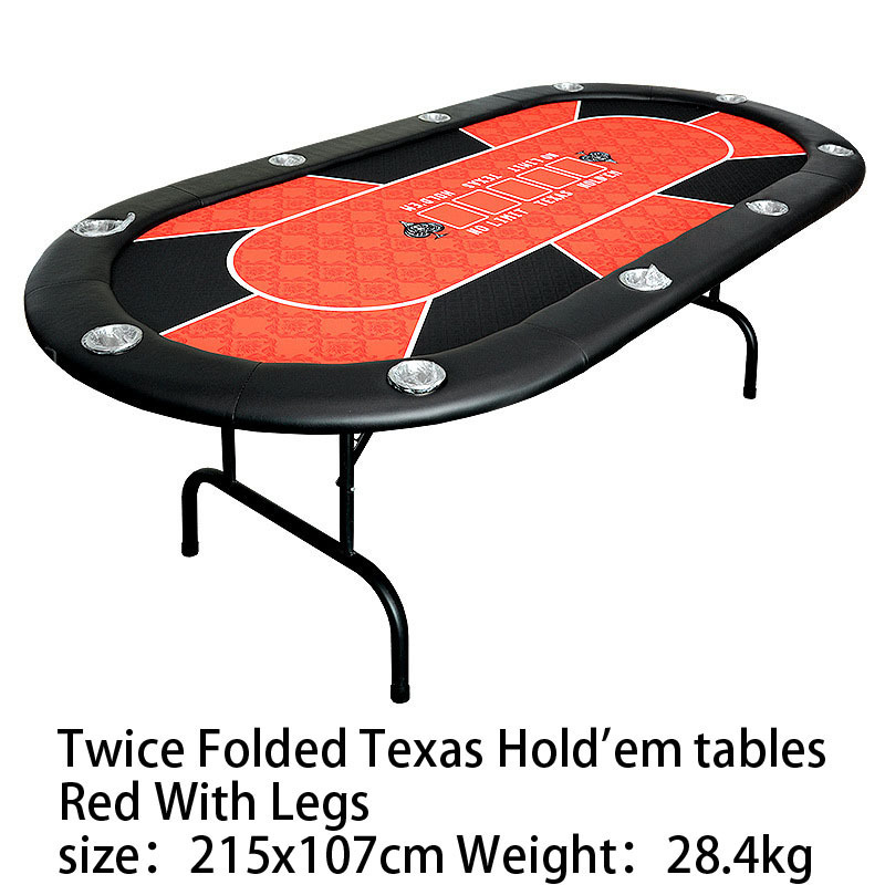 85*42 Inch Folding Texas Hold 'em Poker/Casino Game Table with Cushioned Rail 10 Player Poker Table