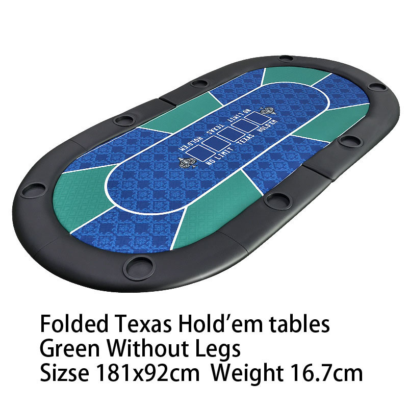 85*42 Inch Folding Texas Hold 'em Poker/Casino Game Table with Cushioned Rail 10 Player Poker Table