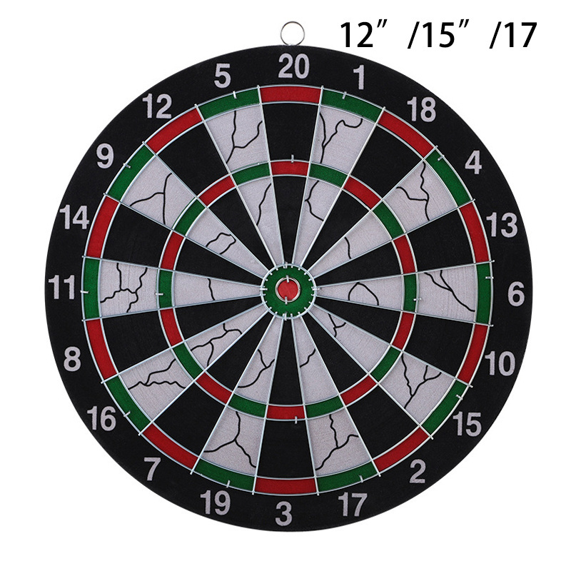 Double Sides Dart Board Set Paper Flocking 12inch 15inch 17inch Classic Style Dartboard with 6pcs Darts for Indoor party game