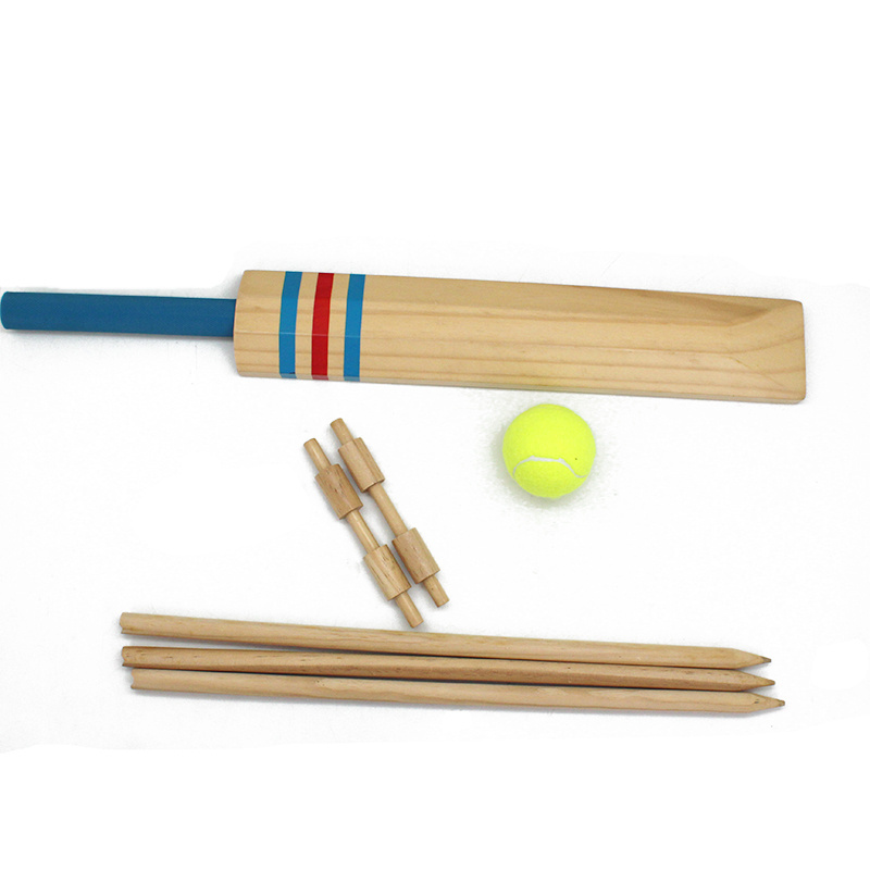 Cricket Set Includes Wooden Cricket Bat Tennis Ball Stumps With Bag