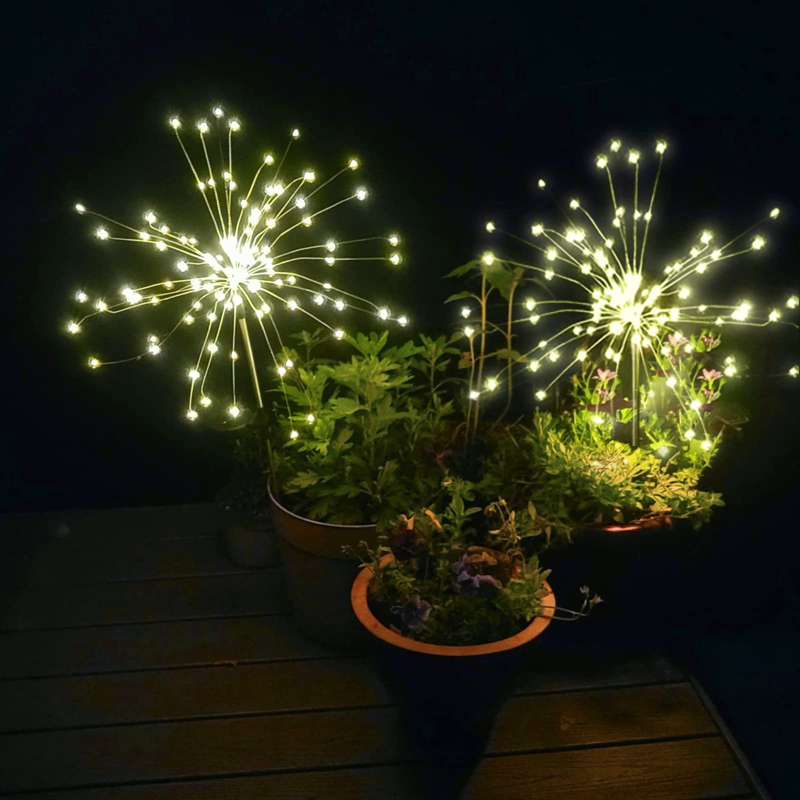 Starburst Firecracker Sparkler Firework Patio Garden Solar Lights Outdoor Waterproof Firework Fairy Lights for Yard Decorative