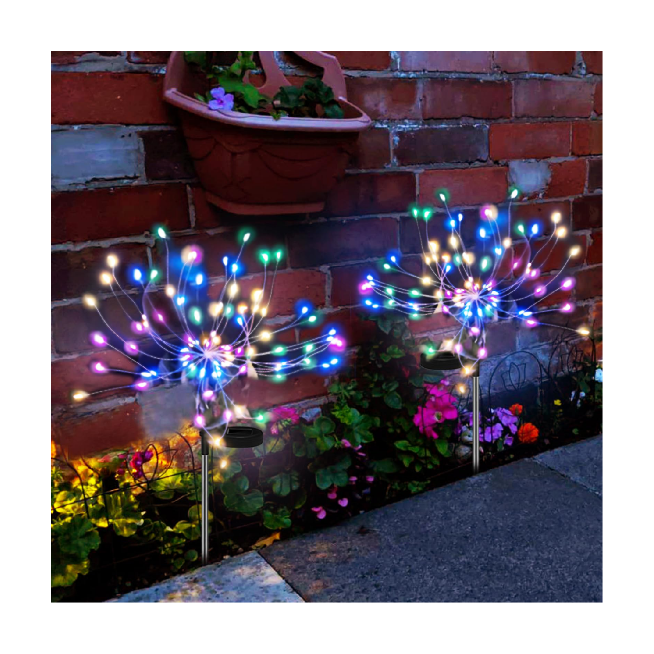 String Fairy Light Outdoor Solar Firework Light Waterproof Flash Light For Lawn Garden Patio Christmas Holiday Decoration