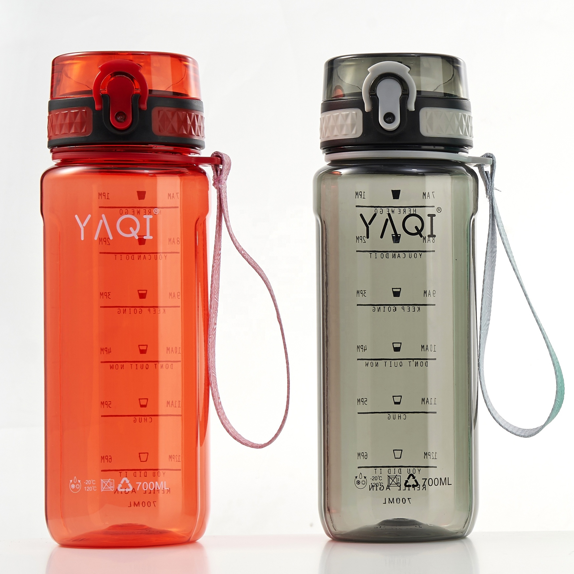 500ml Eco-friendly OEM PC plastic sport water bottle with flip lid lock 100% leak proof