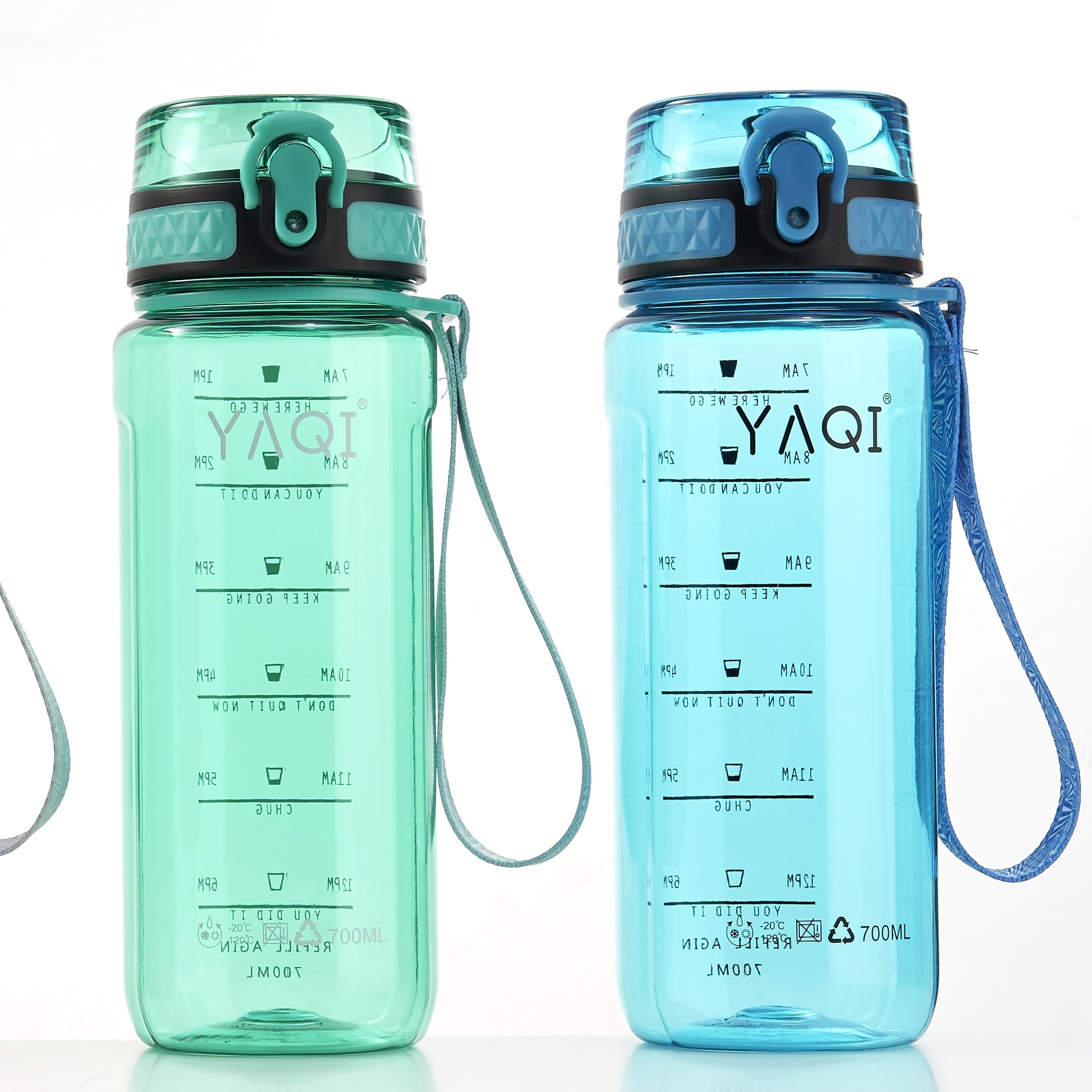 500ml Eco-friendly OEM PC plastic sport water bottle with flip lid lock 100% leak proof