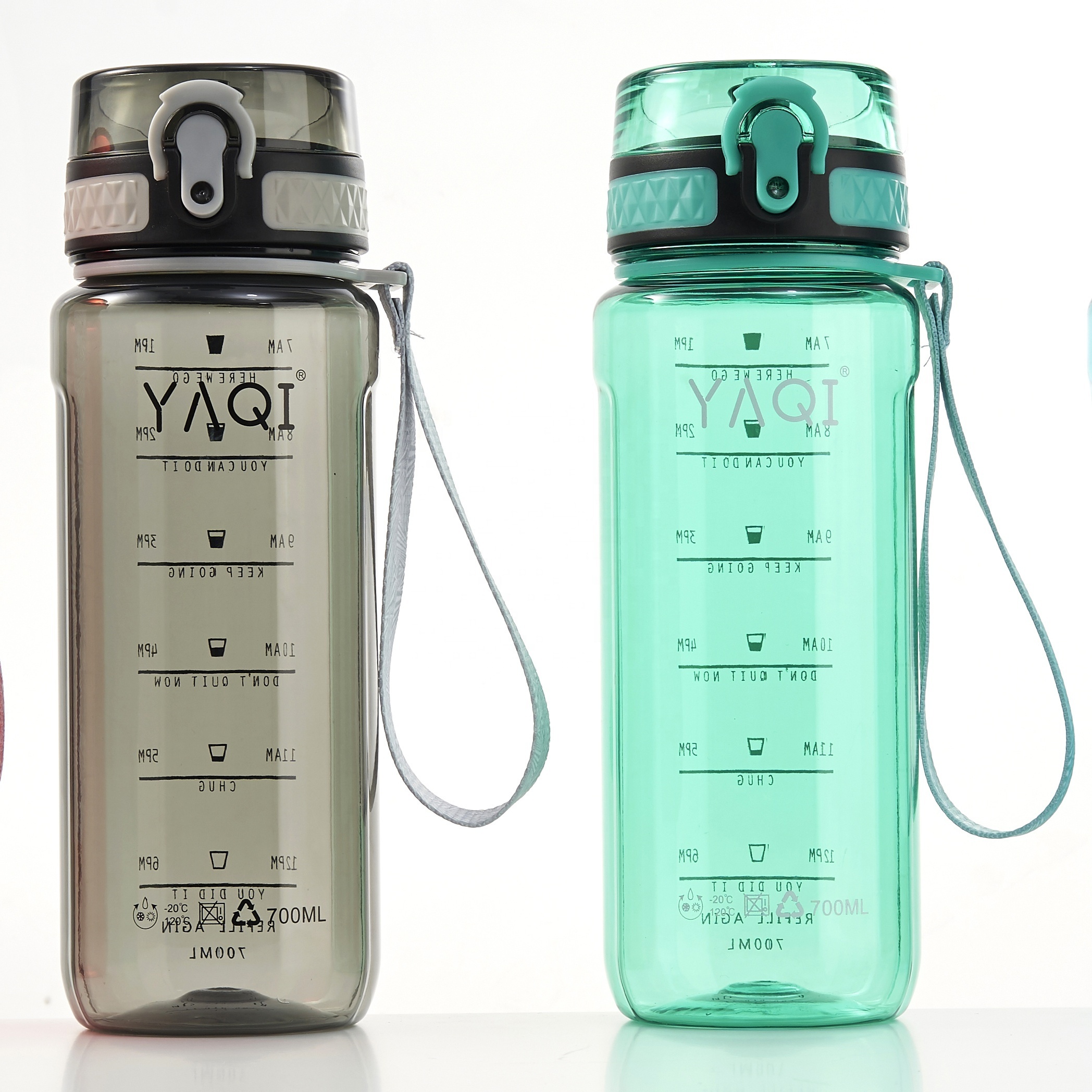 500ml Eco-friendly OEM PC plastic sport water bottle with flip lid lock 100% leak proof