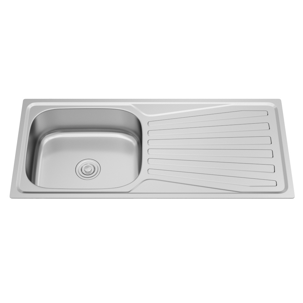 Undermount Commercial Kitchen Sinks Stainless Steel with Drainboard Graphic Design Modern Kitchen Sink Splash Guard 3 Holes